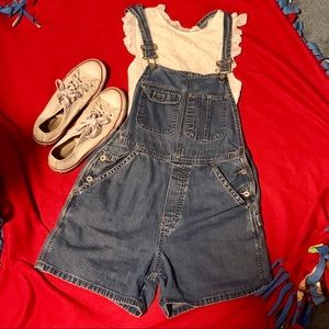 {Old Navy} Short Cotton/Denim Overalls Size Small